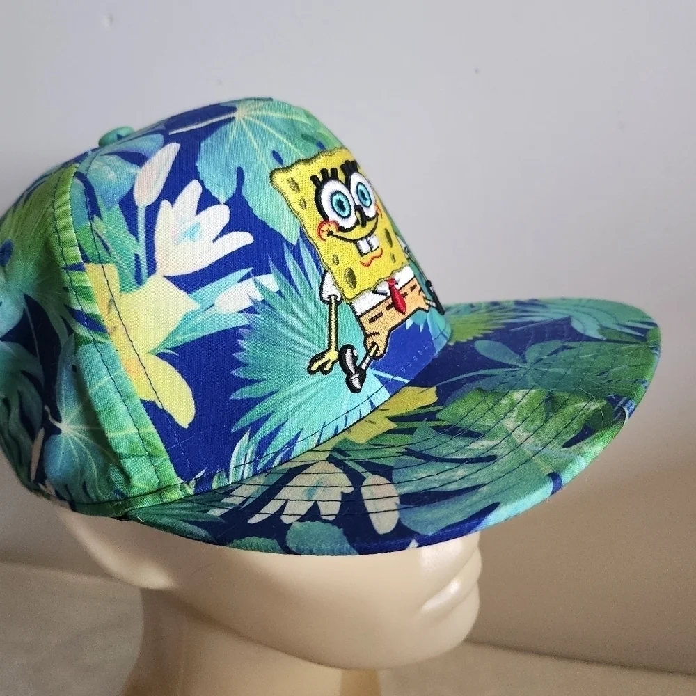 Nickelodeon SpongeBob Squarepants Tropical Blue Green Baseball Hat Cap